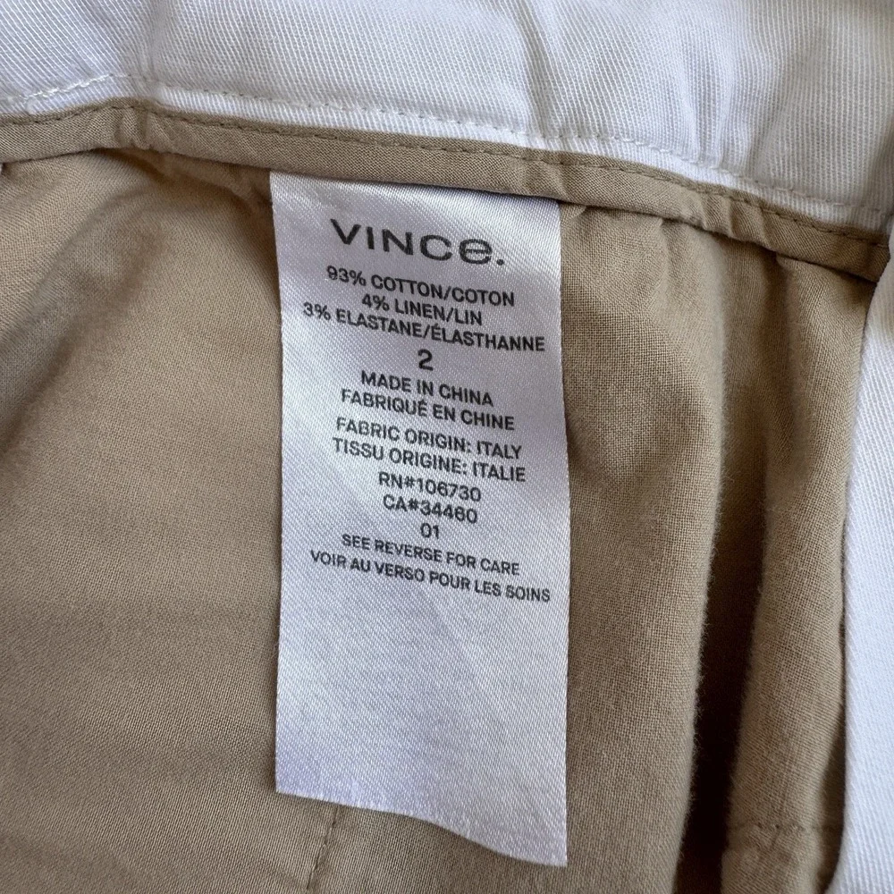 Vince Women's White Bermuda Shorts Size 2 Cotton Linen Stretch Casual Summer